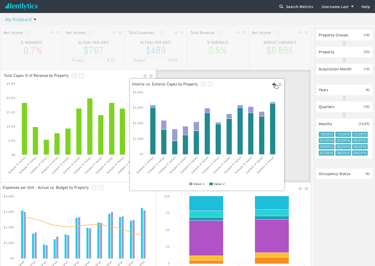 Rentlytics self-service dashboard builder